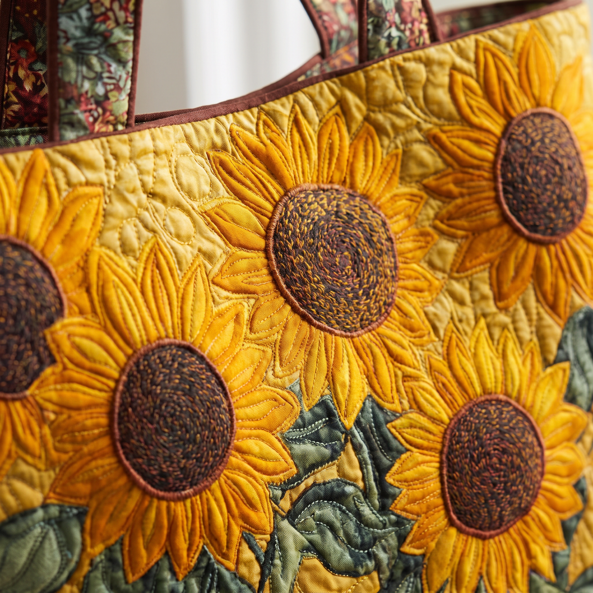 Quilted Tote Bag - Sunflowers