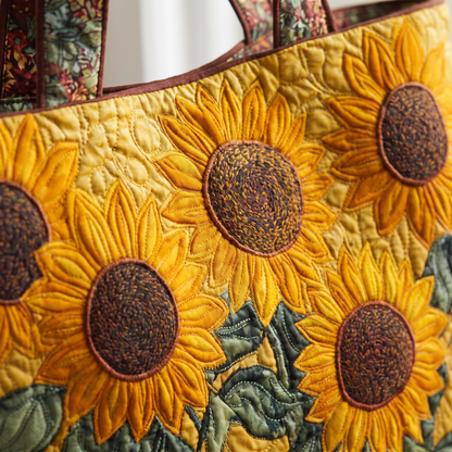 Quilted Tote Bag - Sunflowers