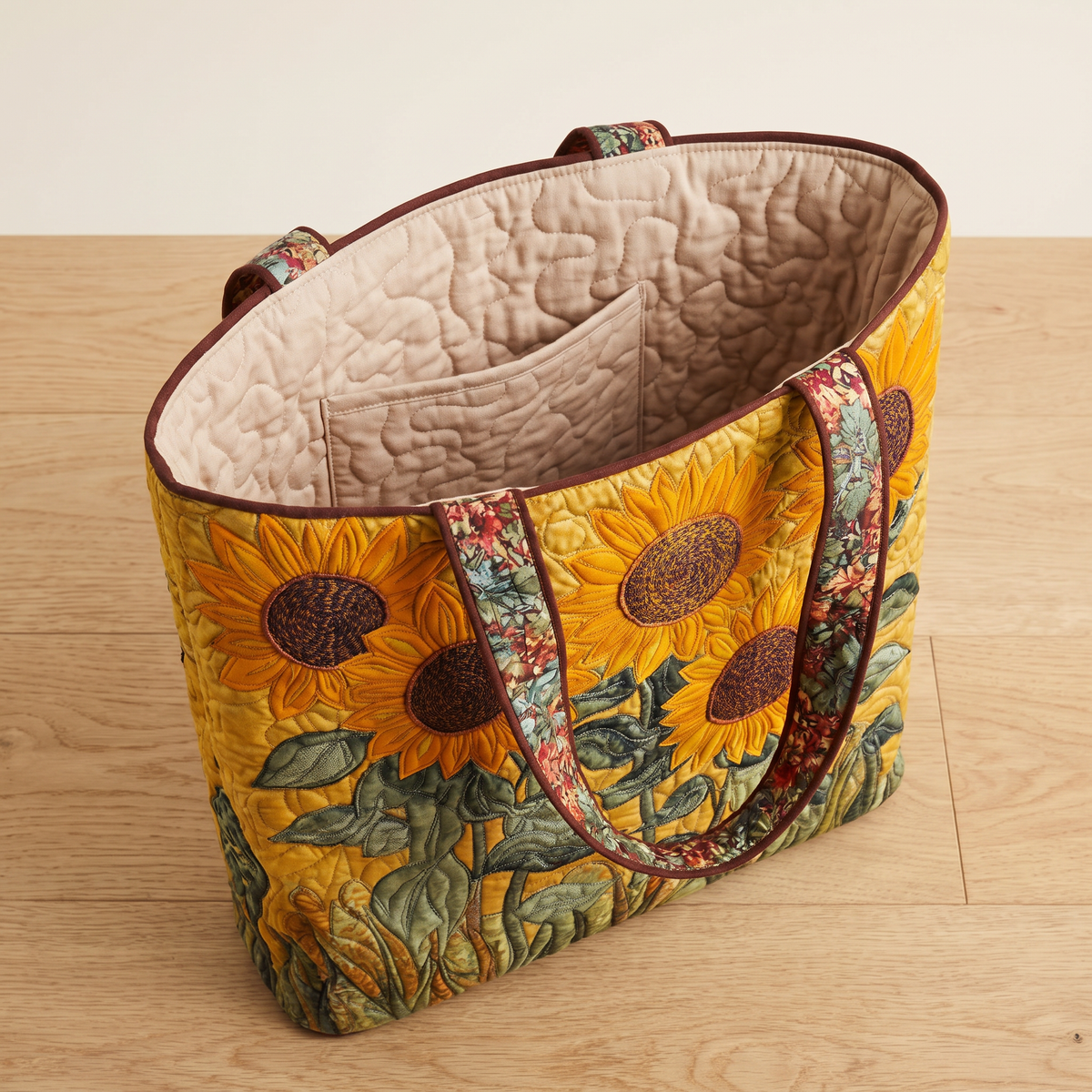Quilted Tote Bag - Sunflowers