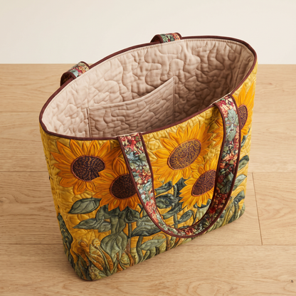 Quilted Tote Bag - Sunflowers