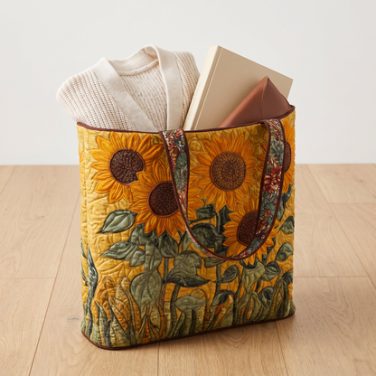 Quilted Tote Bag - Sunflowers