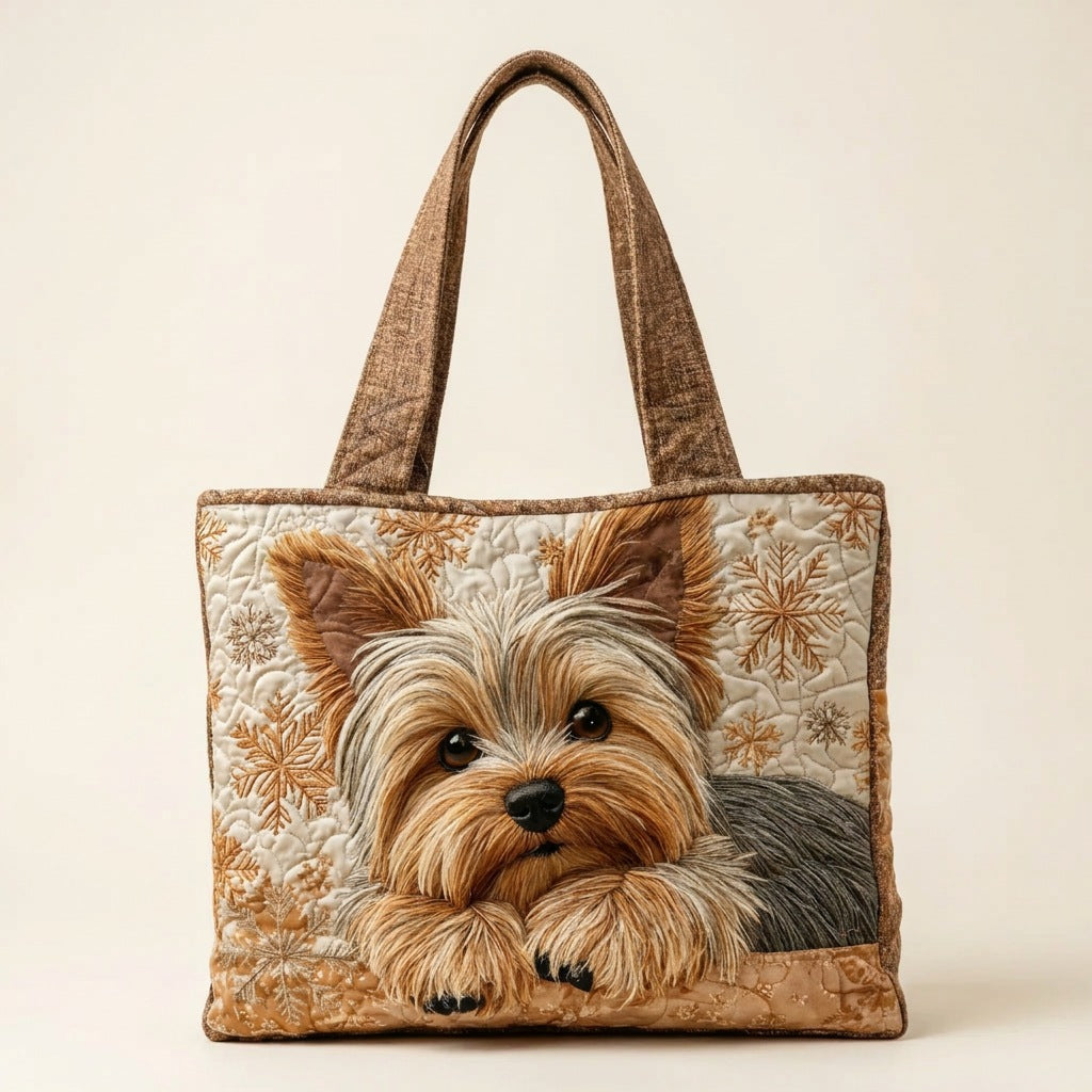 Quilted Tote Bag - Yorkshire Terrier, studio photo