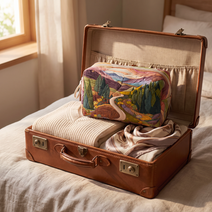 Sadie - Quilted Toiletry Bag - Valley of Peace