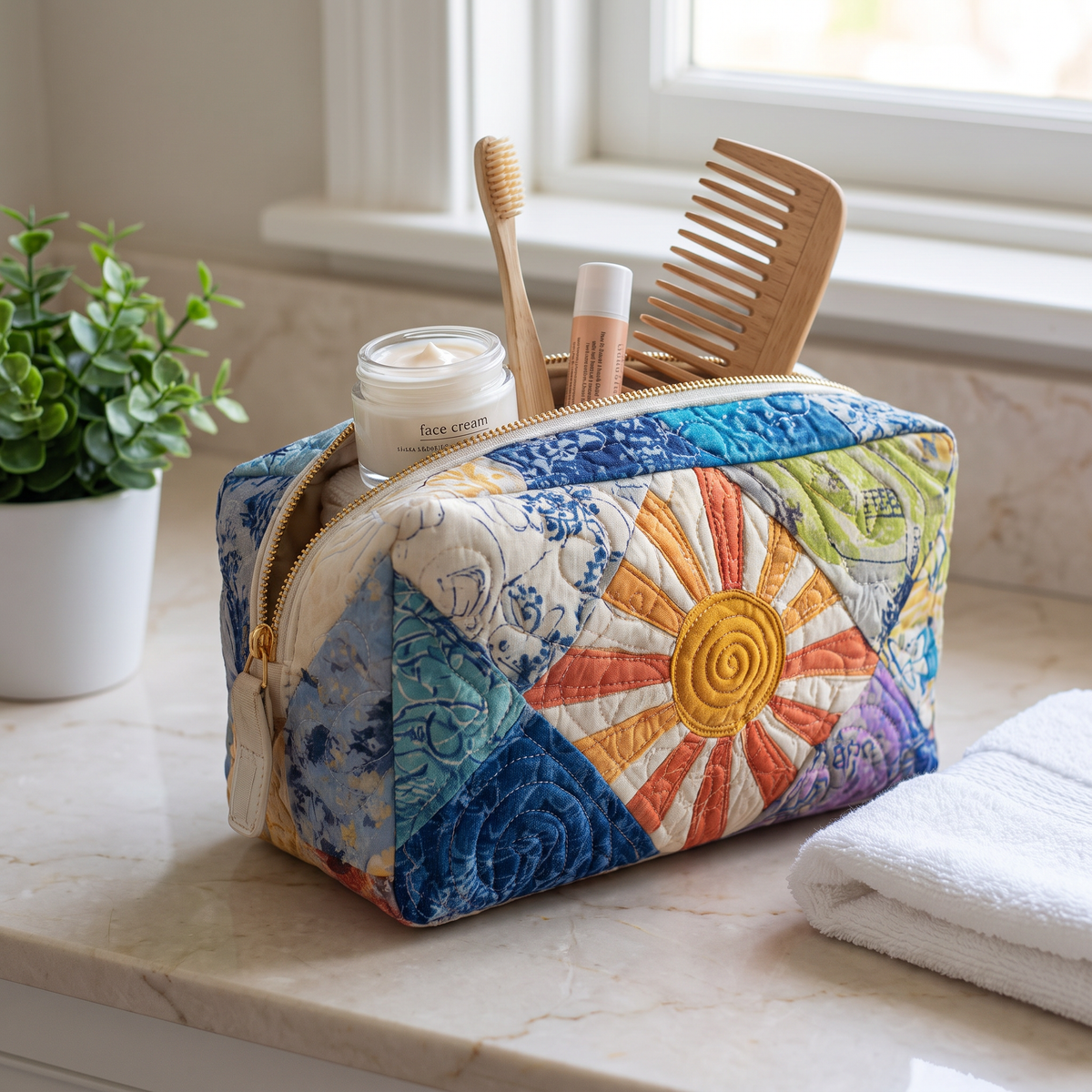 Vanessa - Quilted Toiletry Bag - Earth Spirit