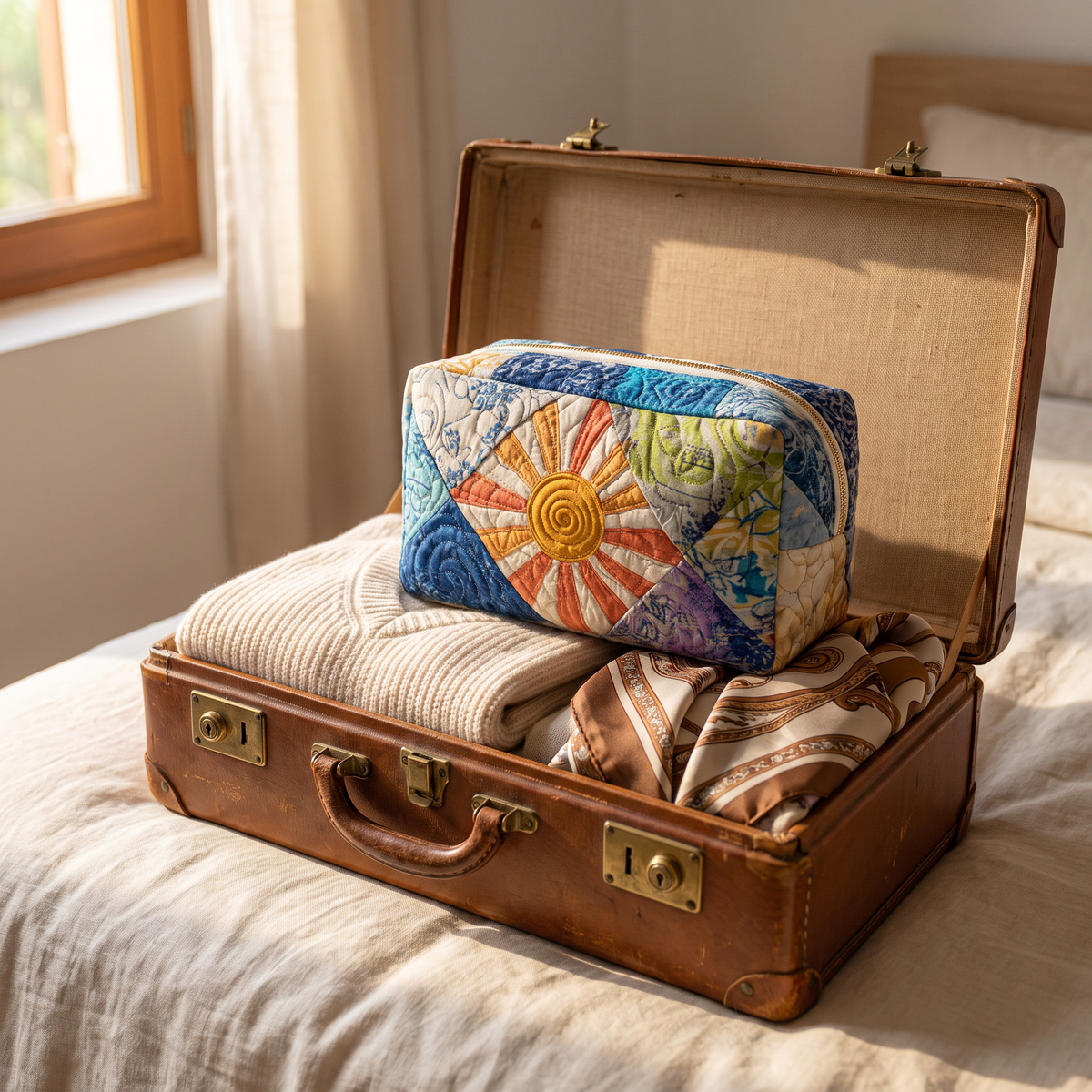 Vanessa - Quilted Toiletry Bag - Earth Spirit